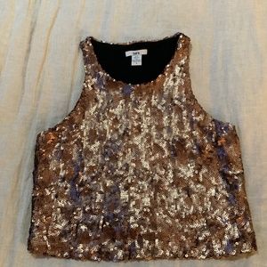 Sequin Crop Top, Salmon/Pink, Size S